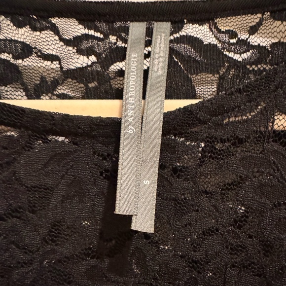Anthropologie Black Lace Crew Neck - Picture 5 of 8